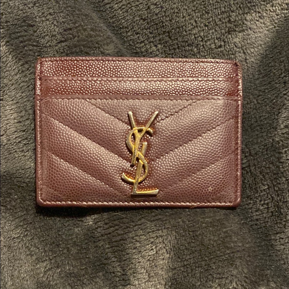 YSL Burgundy Card Holder